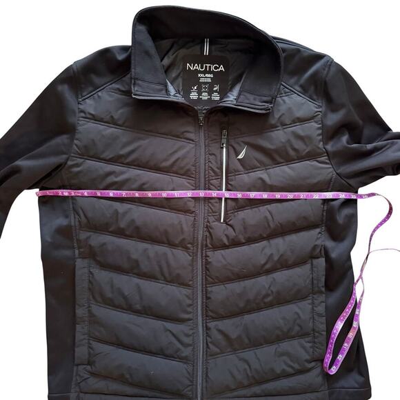 Nautica Jacket Mens 2XL Black Active Puffer Zip Water Wind Resistant Coat - Picture 6 of 16